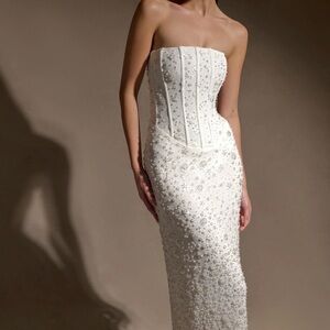 MESHKI Gemma Strapless Embellished Maxi Dress